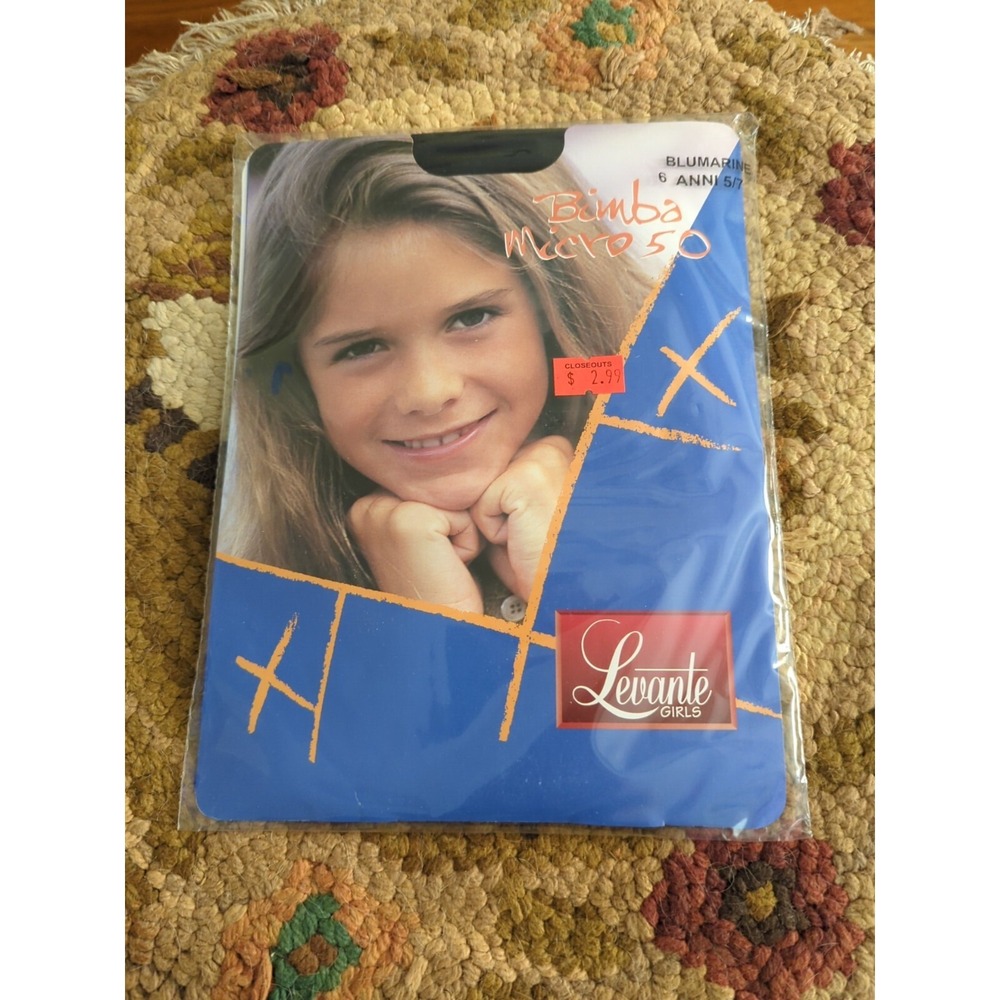 New Levante Italy STOCKINGS CHILD SIZE Blue BluMarine Size 6 - 5/7 Years